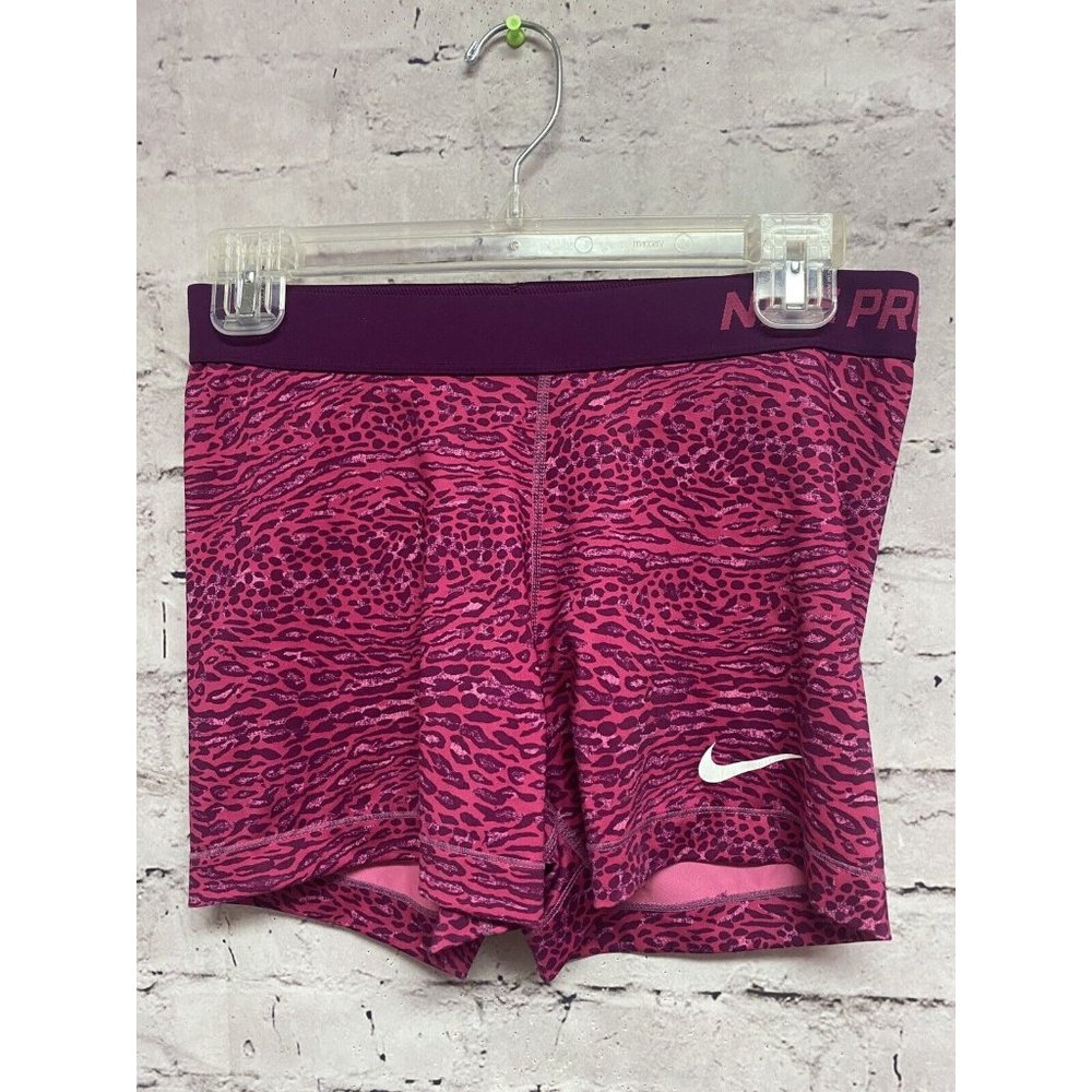 Nike Pro Women’s Athletic Shorts Size L Pink Purple Zebra